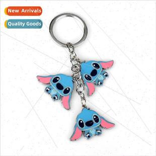 Creative cartoon star baby Stitch alloy keychain car bag pen