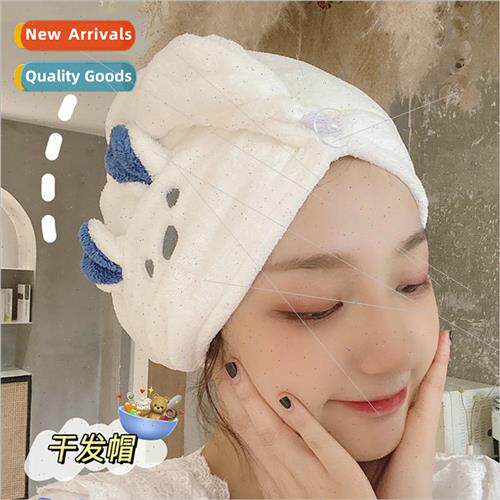 ins Korea cute dry hair cap female soft absorbent head towel