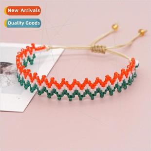 Jewelry Rice Beads 2021 Wave Hand Woven Geometric Flag