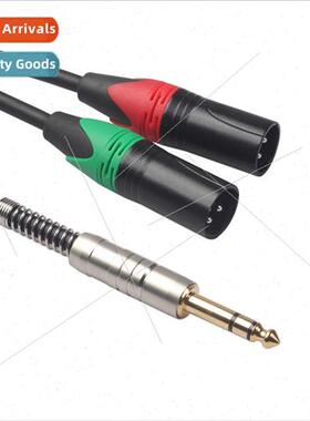 Copper 6.35 to Dual XLR Microphone Cable Aluminum Foil Braid