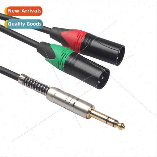 Copper 6.35 to Dual XLR Microphone Cable Aluminum Foil Braid