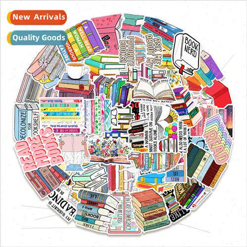 50 pcs reading books doodle stickers car luggage stationery