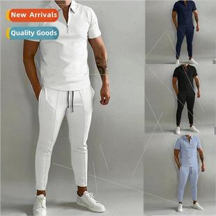 Lapel Shi and POLO Sleeve Short Suit Mens Summer Spring 2023