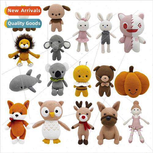 New knitted elk plush toys knitted lion doll crochet doll to