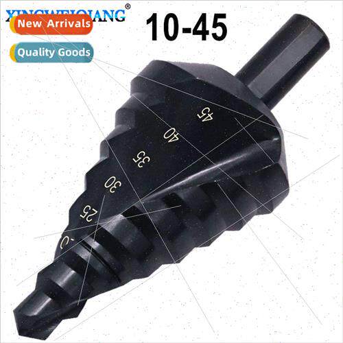 10-45mm trided Step Drill Triangular Shank Spiral Flute Dril