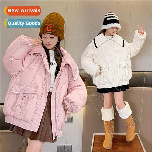 Girls winter thickened cotton jacket 2023 new Yangqi big boy