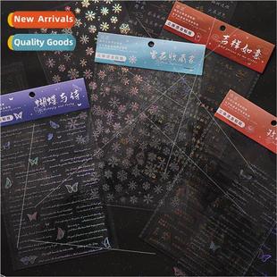 gradient text goo gookka laser wind ins track stickers PET