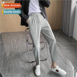 loose nine ins straight men pants minute casual Spring