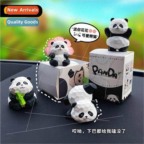 Wood carving wind panda resin doll ornament creative exquisi