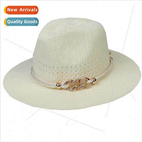 Jazz Hat Spring Summer Autumn Retro Bowler Hat Eight Gold Fl