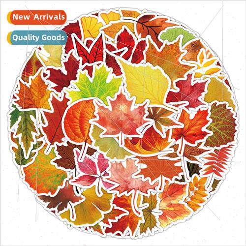 50 pcs of autumn leaves diy stickers cell phone notebook han