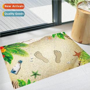 New beach footprints floor stickers creative doormat decorat