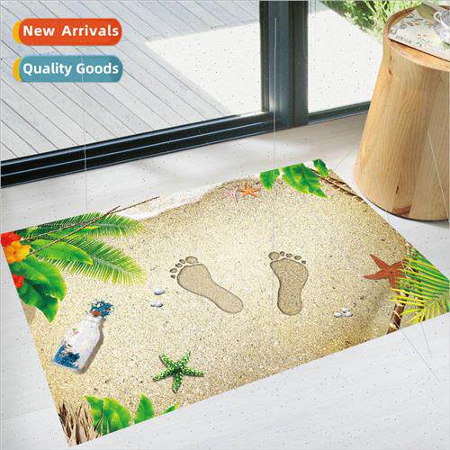 New beach footprints floor stickers creative doormat decorat