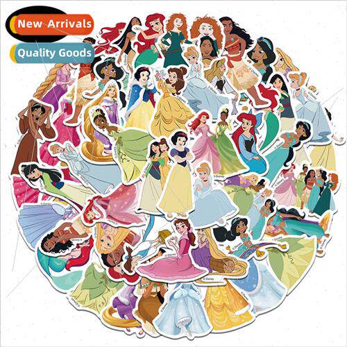 50 cartoon princess collection graffiti stickers can be pers