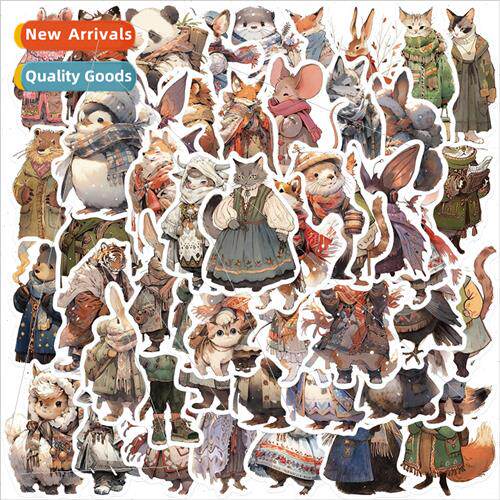 50 cartoon winter animal graffiti stickers personalized deco
