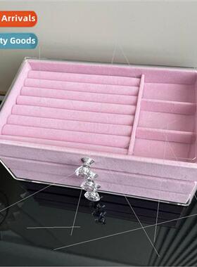 Jewelry Box Velvet Ring Earring Tray Necklace Jewelry Earrin