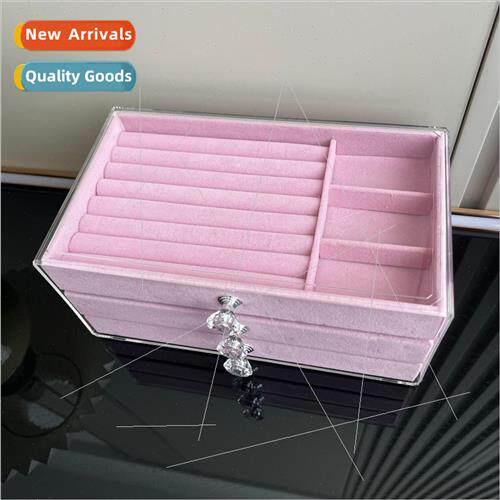Jewelry Box Velvet Ring Earring Tray Necklace Jewelry Earrin