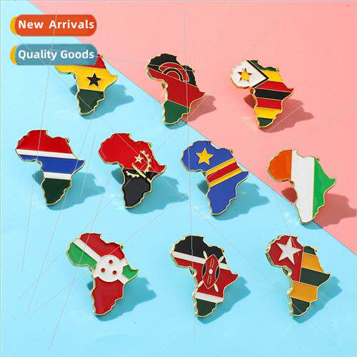 Map of the world countries brooch Africa map Angola Ghana Ke