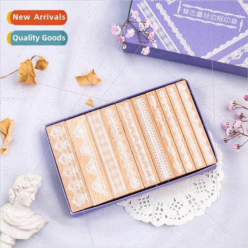 DIY vintage girl heart lace lace wooden box stamps 10  into