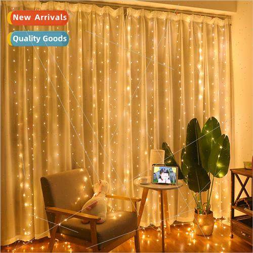 LED hook copper wire curtain light USB3*3 remote control tim