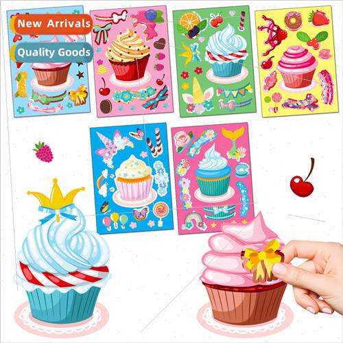 6pcs/pack cure dessert cake cartoon children change face sti