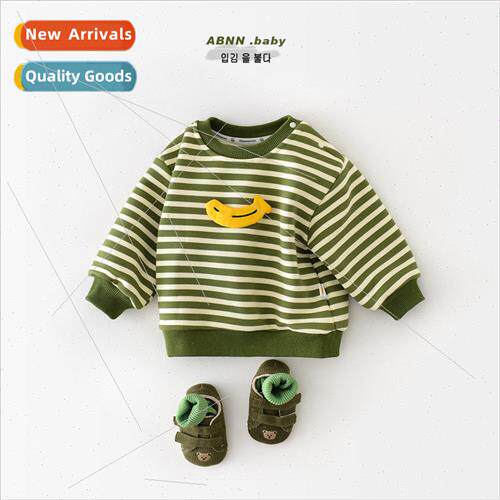 Baby padded sweater newborn casual round neck children thick
