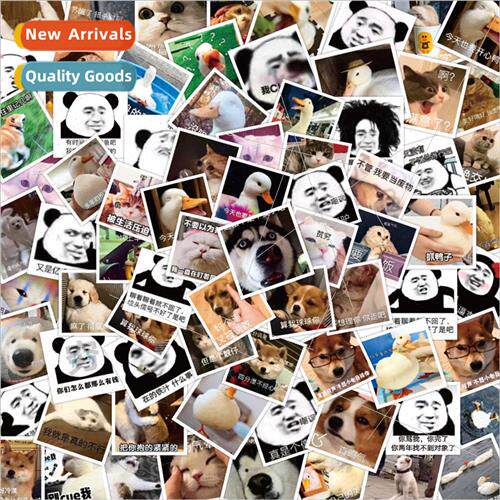 60 emoticon stickers cute puppy dog panda head duck duck han