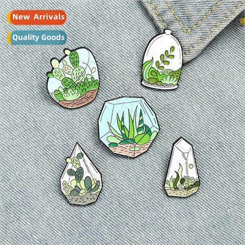 Cartoon creative personality glass enclosed plant pot plant