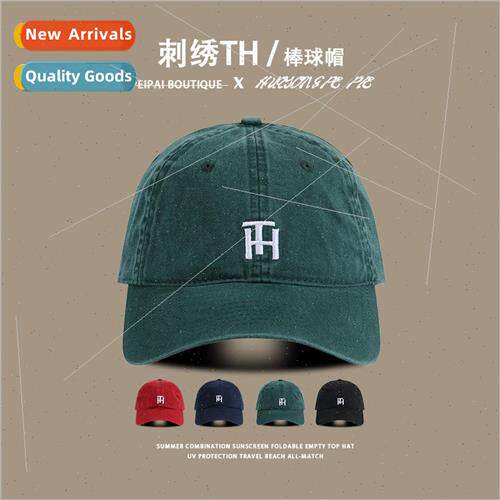 Japanese soft top baseball cap giant white ink green duck to