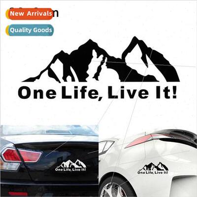one life live it mountain mountain funny reflective car stic