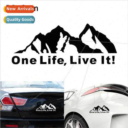 one life live it mountain mountain funny reflective car stic