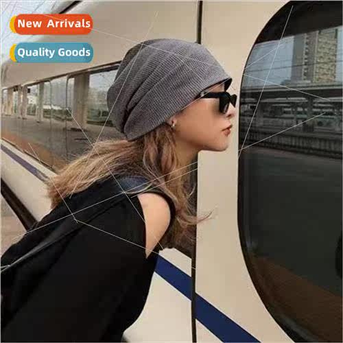 Womens new Japanese show face small thickened double cold ha