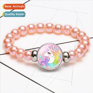 Unicorn Pegasus Children Bracelet Bead Girls Cartoon