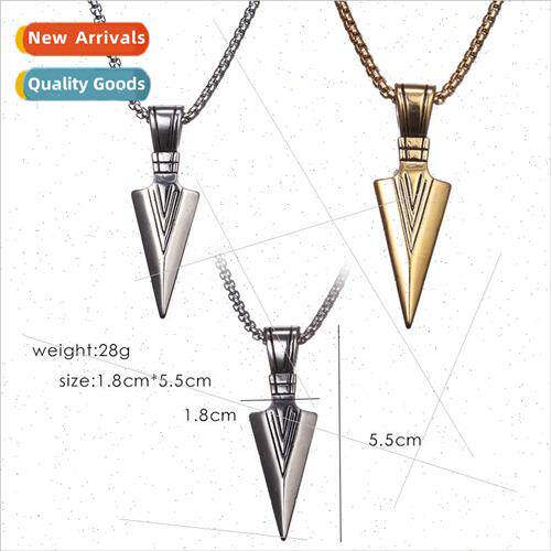 Chao men bow and arrow triangle arrow spear head necklace pe