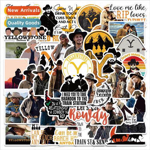 50pcs of American drama Yellowstone stickers personalized de