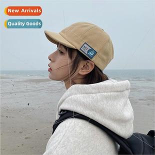 duck cloth men cap tongue brim short label niche Japanese