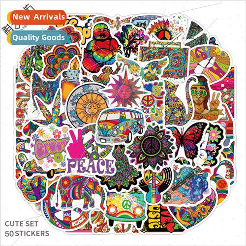 50 Dazzling Colorful Hippie Bus Small Fresh Graffiti s Motor