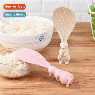Standing rice spoon kitchen wheat straw tableware cute bunny