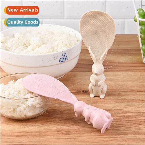 Standing rice spoon kitchen wheat straw tableware cute bunny