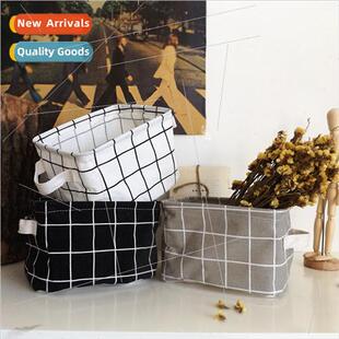 desktop cotton linen Small basket square sundry storag fresh