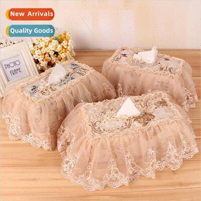 Lace Embroidery Tissue Box  Fabric Tissue Package Tissue Box