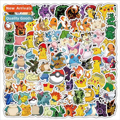 100 Pokemon Stickers Cute Pokemon Pikachu Decoration Phone C