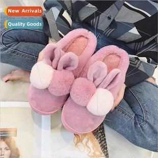 ears womens ball Three home rabbit plush slipper dimensional