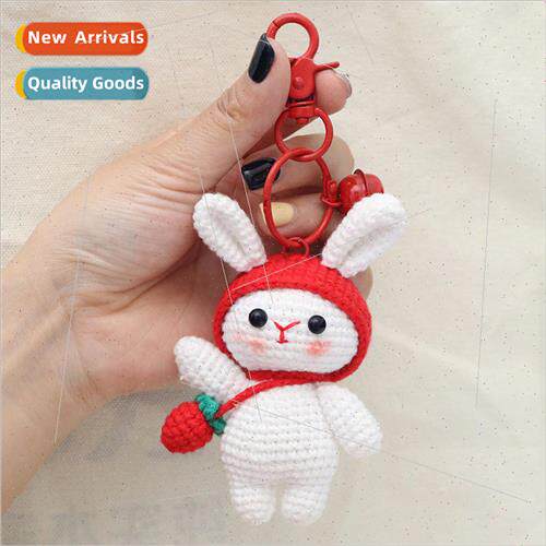 Finished handmade crochet backpack rabbit pendant wool knitt