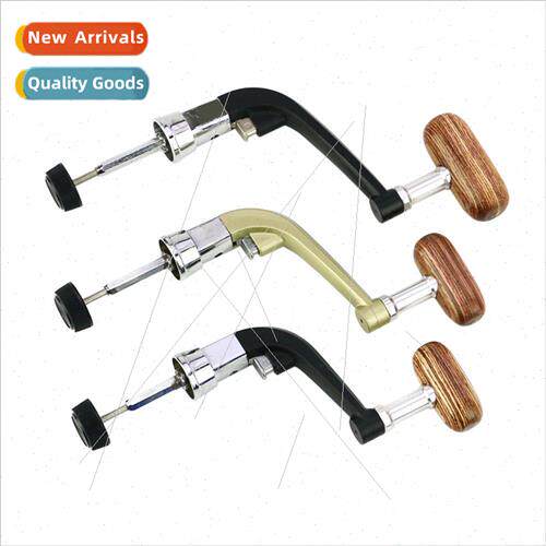 Medium-large semi-metal fishing reel crank Wooden hand crank