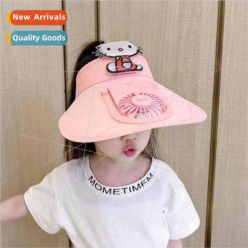 New creative cartoon baby sun hat summer large brim with fan