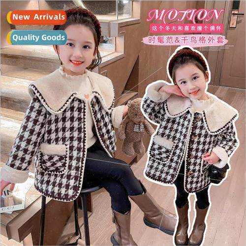 Girls coat fall and winter 2023 new baby girl lambs wool sma