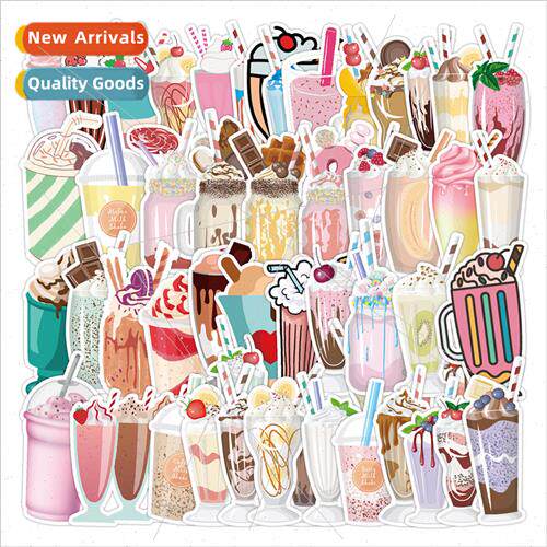 50 Watercolor Milkshake Doodle Stickers Computer Phone Mug D