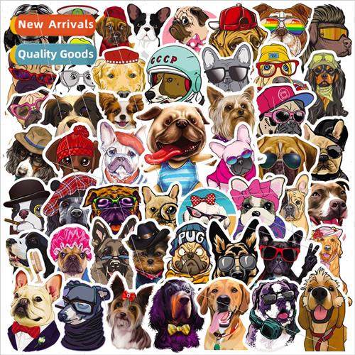 50 Cute Dog Animal Doodle Stickers Waterproof Trolley Case S