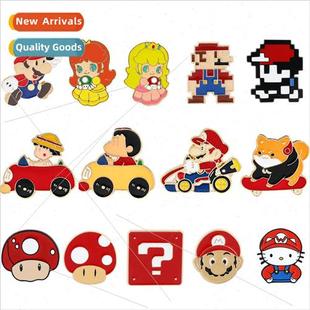 alloy Mario pin Super characters Cartoon game Creative